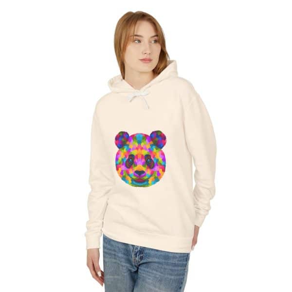 Colored Panda Unisex Lightweight Hooded Sweatshirt - Image 3