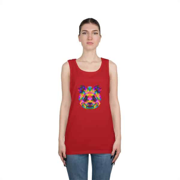 Colored Panda Unisex Heavy Cotton Tank Top - Image 43