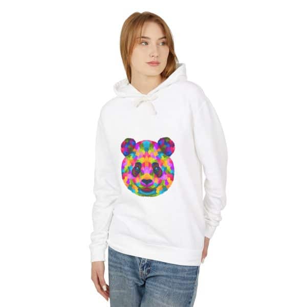 Colored Panda Unisex Lightweight Hooded Sweatshirt - Image 7