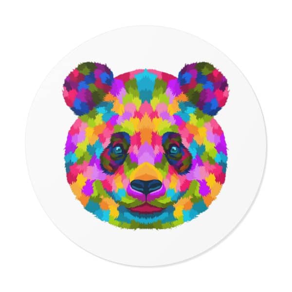 Colored Panda Round Vinyl Stickers - Image 5