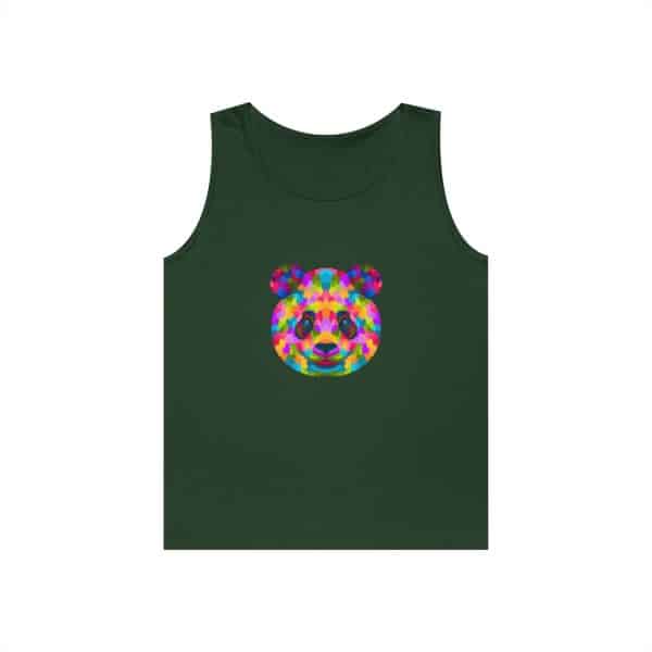 Colored Panda Unisex Heavy Cotton Tank Top - Image 17