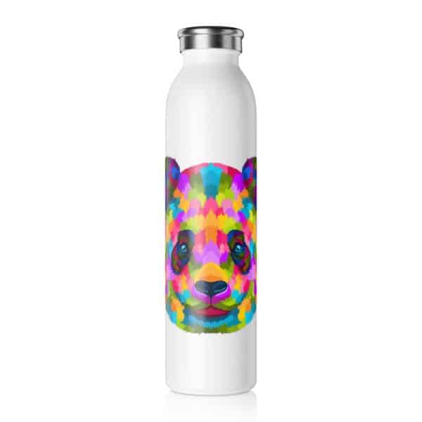 Colored Panda Slim Water Bottle