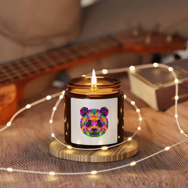 Colored Panda Scented Soy Candle (Multi-Size, Amber Jar) - Image 3