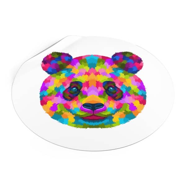 Colored Panda Round Vinyl Stickers - Image 14