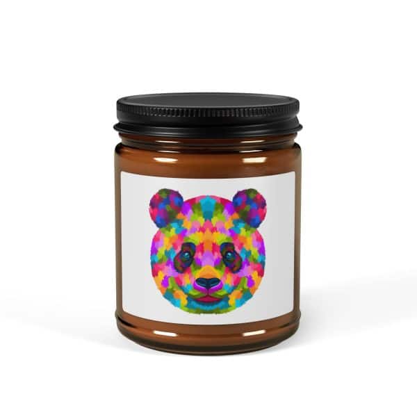 Colored Panda Scented Soy Candle (Multi-Size, Amber Jar) - Image 5