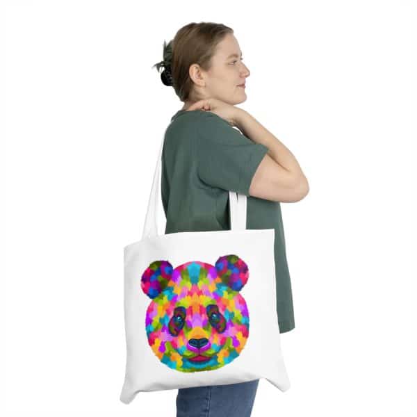 Colored Panda Shoulder Tote Bag (AOP) - Image 3