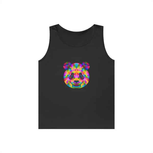 Colored Panda Unisex Heavy Cotton Tank Top - Image 5