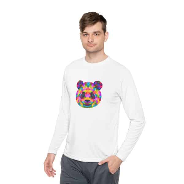 Colored Panda Unisex Lightweight Long Sleeve Tee - Image 3