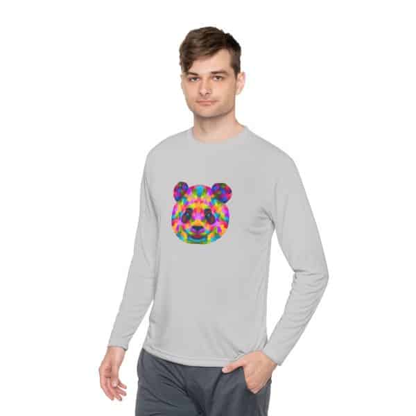 Colored Panda Unisex Lightweight Long Sleeve Tee - Image 7