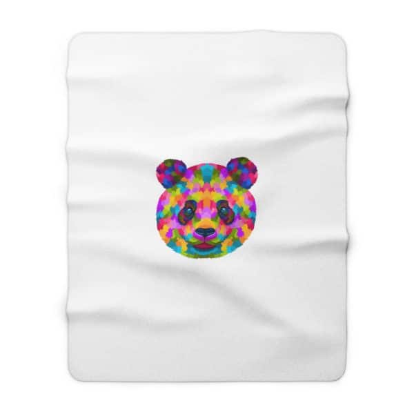 Colored Panda Sherpa Fleece Blanket - Image 5