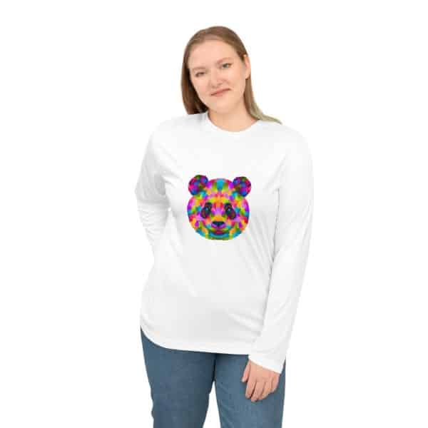 Colored Panda Unisex Performance Long Sleeve Shirt - Image 3